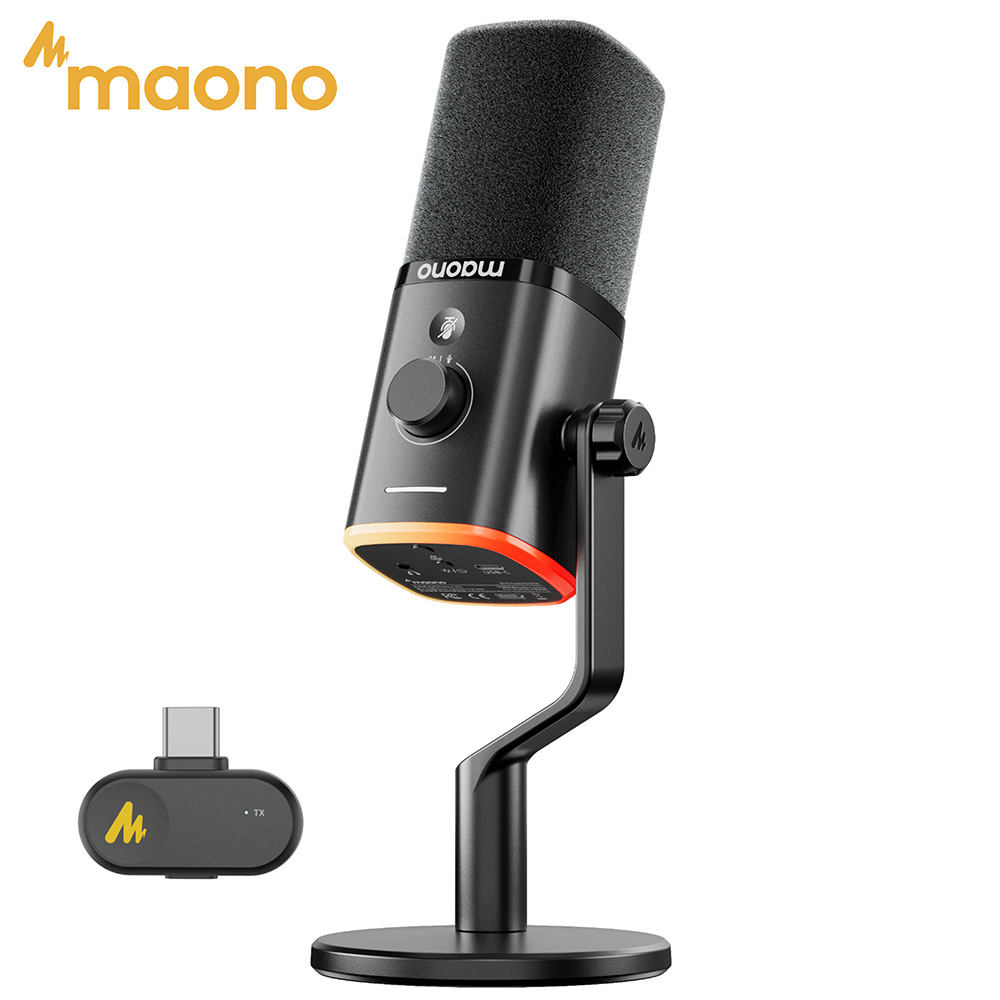 Pc Gaming Live Streaming - MAONO PD100W Wireless USB Dynamic Microphone