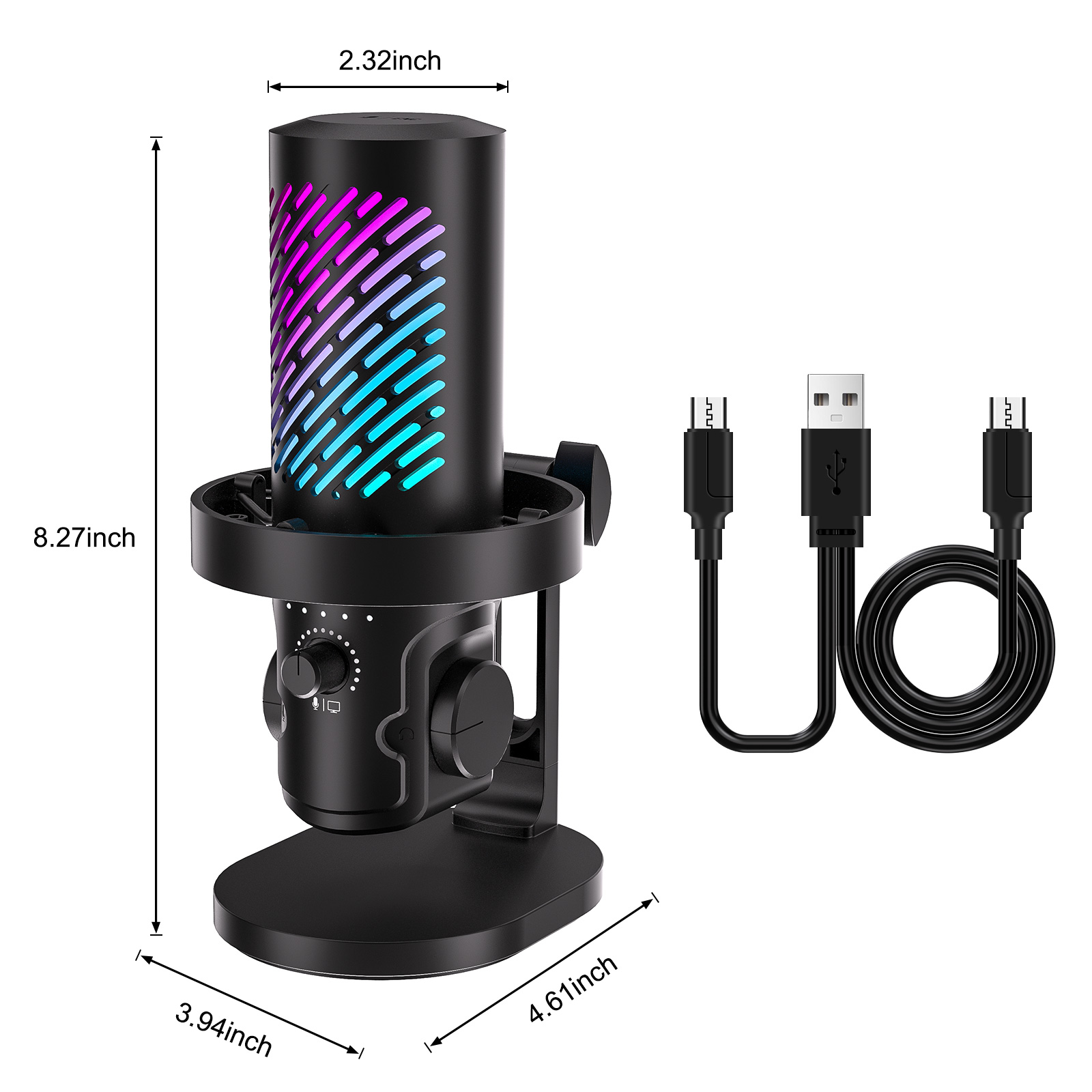 Pc Gaming Youtube - Tenlamp CG1 RGB USB Streaming Microphone