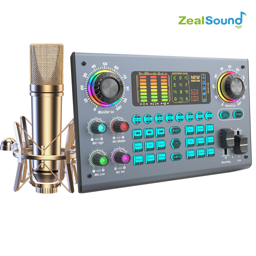 Pc Gaming Live Streaming - Zealsound Professional Podcast Live SoundCard Equipment