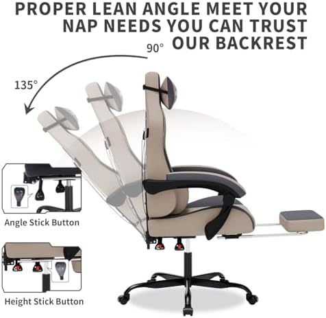 Gaming Chair with Massage,Ergo - đánh giá và giá Pc Gaming Chair