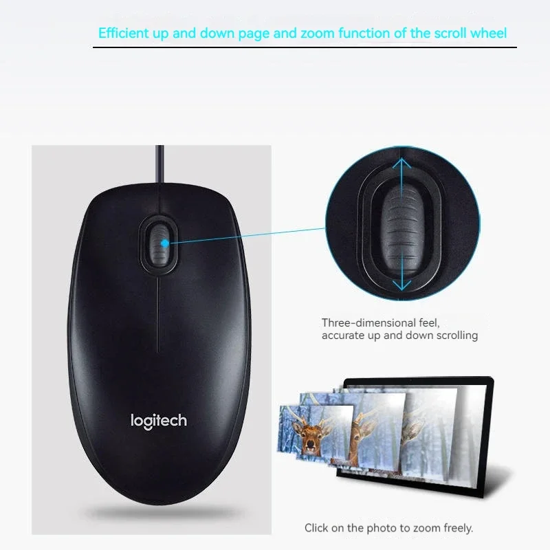 Logitech B100 Wired USB Mouse  - đánh giá và giá Pc Gaming Logitech