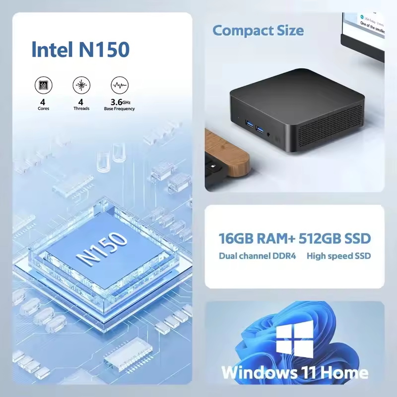 2026 Intel N150 Mini PC Portab - đánh giá và giá Pc Gaming Compact